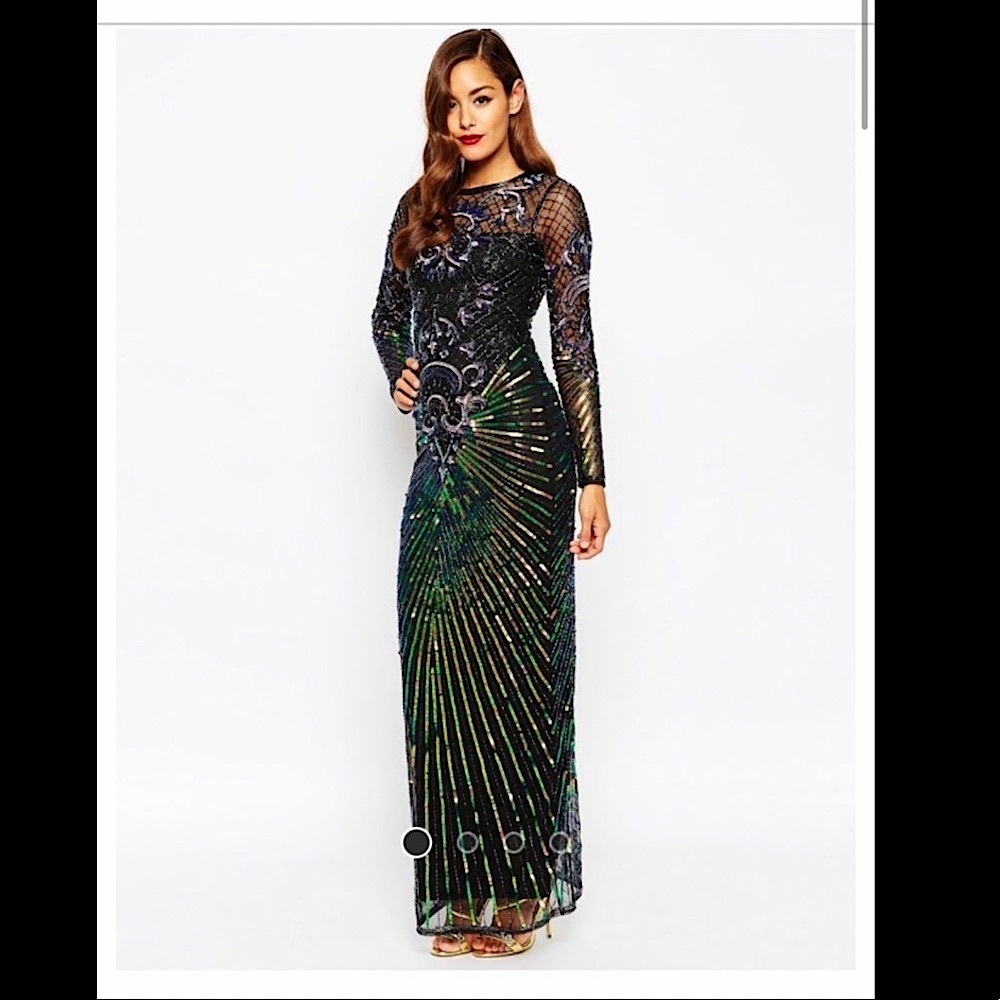 Fully embellished longsleeve ASOS dress.